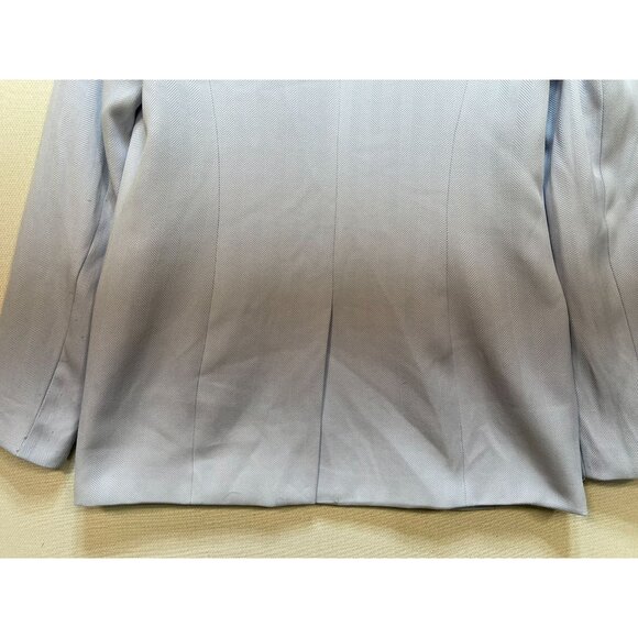 Calvin Klein Women's Open Front Pleated Blazer Long Sleeve Size 4 Light Blue - Picture 14 of 14